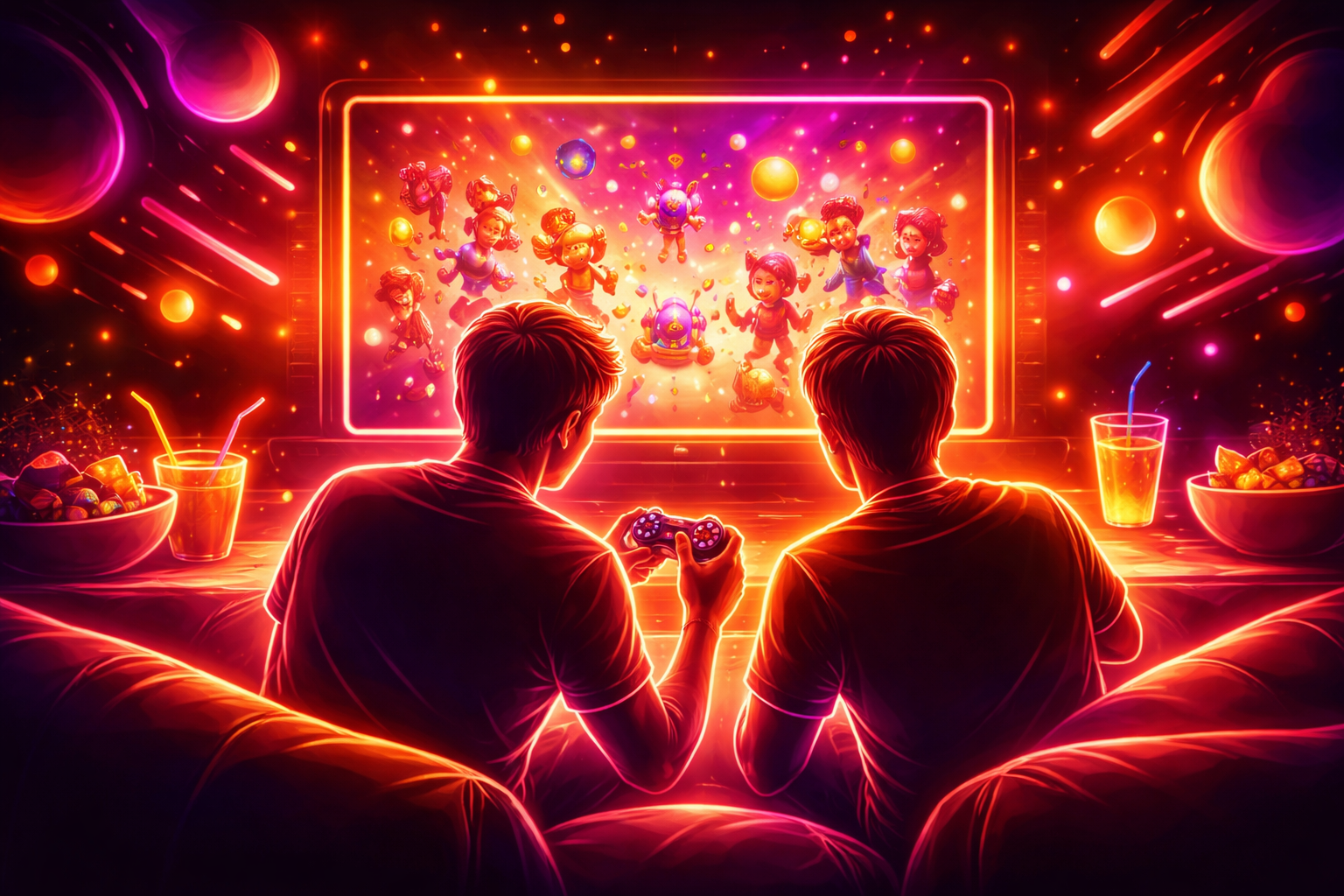 Dekoratif neon parıltısı